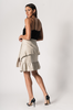 Leather Pleated Wrap Skirt back view
